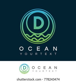 ocean initial Letter D Logo design