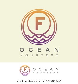 ocean initial Letter F Logo design