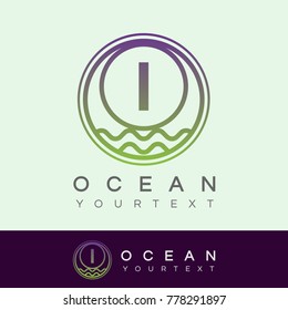 ocean initial Letter I Logo design