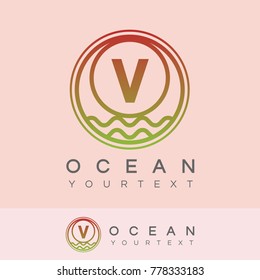 ocean initial Letter V Logo design