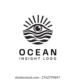 Ocean Insight Eye Logo - Minimalist Wave and Vision Identity