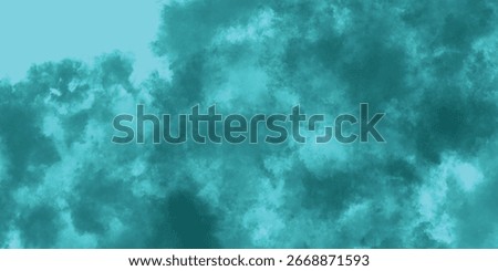 Ocean inspired dreamy teal cloudy digital art