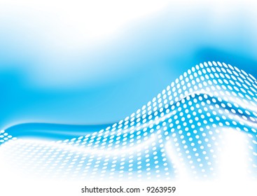 Diseño acuático de inspiración oceánica con forma de onda abstracta en blanco
