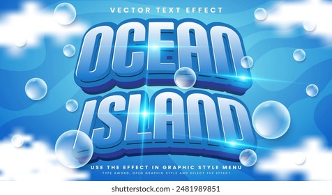 Ocean Island editable text effect template suitable for under water themes