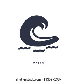 ocean isolated icon. Simple element illustration from summer concept. ocean editable logo symbol design on white background. Can be use for web and mobile.