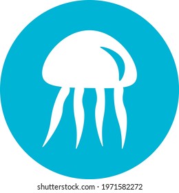 Jellyfish oceánico, ilustración de icono, vector sobre fondo blanco