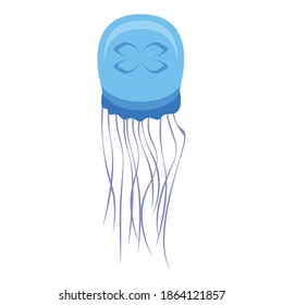 Ocean jellyfish icon. Isometric of ocean jellyfish vector icon for web design isolated on white background