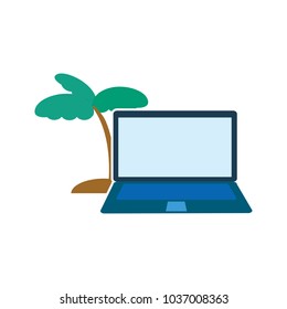 Ocean Laptop Logo Icon Design