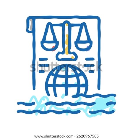 ocean and law of sea social problem doodle icon sketch vector. ocean and law of sea social problem sign. isolated symbol illustration