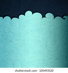 Ocean life banner made of fancy paper, vector eps8 illustration