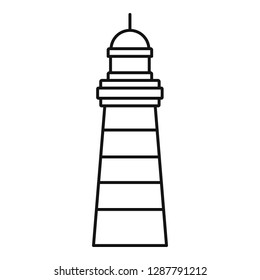 Ocean lighthouse icon. Outline ocean lighthouse vector icon for web design isolated on white background