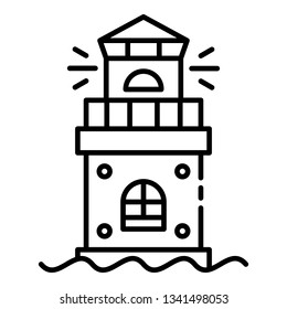 Ocean lighthouse icon. Outline ocean lighthouse vector icon for web design isolated on white background