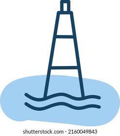 Ocean Lighthouse, illustration, vector on a white background.