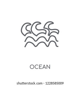 Ocean linear icon. Modern outline Ocean logo concept on white background from Summer collection. Suitable for use on web apps, mobile apps and print media.