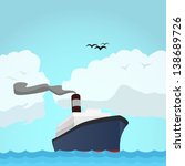 Ocean Liner Cruise Ship Boat at Sea