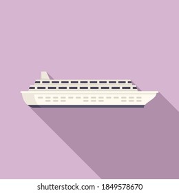 Ocean liner icon. Flat illustration of ocean liner vector icon for web design