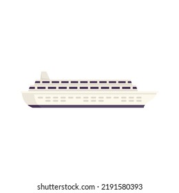 Ocean liner icon. Flat illustration of ocean liner vector icon isolated on white background