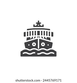 Ocean liner vector icon. filled flat sign for mobile concept and web design. Cruise Ship glyph icon. Cruise vacations symbol, logo illustration. Vector graphics