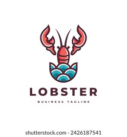 ocean lobster vector logo design