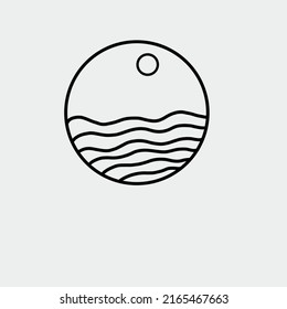 Ocean logo, with black sketch and simple