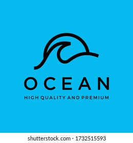 ocean logo design inspiration vector icon illustration