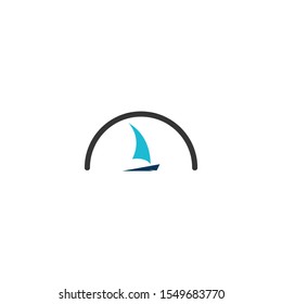 Ocean logo design and a small ship