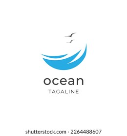Ocean logo design template vector