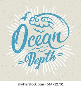 Ocean logo. Hand drawing
