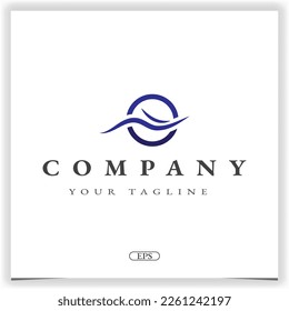 logotipo de océano premium elegante plantilla vectorial eps 10