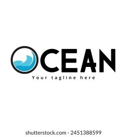 Logotipo del océano, utilizable para el negocio, Vector y diseño del logotipo de la Naturaleza.