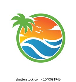 Ocean logo, vector logo template