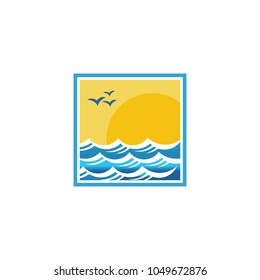Ocean logo, vector logo template