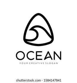 Ocean Logo, Wave Logo, Surf Logo Vector