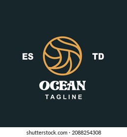 ocean mandala minimalist line art logo for spa brand and company