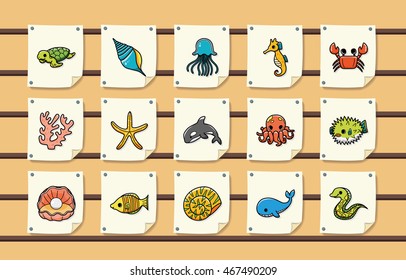 Ocean and Marine icons set,eps10