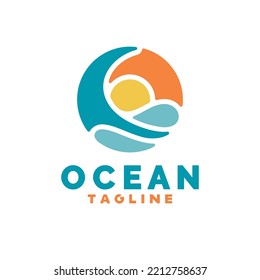 Ocean mark logo design, simple and minimal logo design