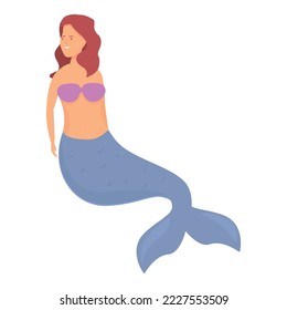Ocean mermaid icon cartoon vector. Sea girl. Cute mermaid