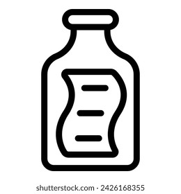 Ocean message bottle icon outline vector. Marine signal. Glass cork