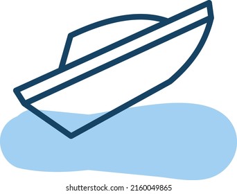 Ocean motorboat, illustration, vector on a white background.