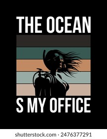 the ocean is my office. Scuba Diving Vintage T Shirt Design