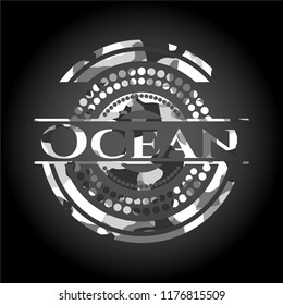 Ocean on grey camouflage pattern