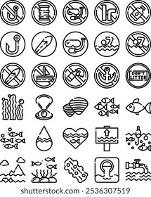 Icono del paquete del océano en estilo de Cutline
