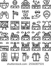 Ocean Pack Icon in Cutline Style