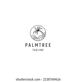 Plantilla de diseño de iconos del logotipo de la palmera del océano