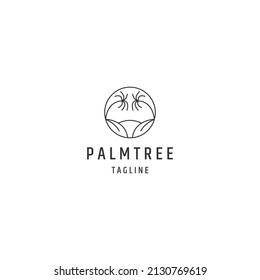 Ocean palm tree logo icon design template