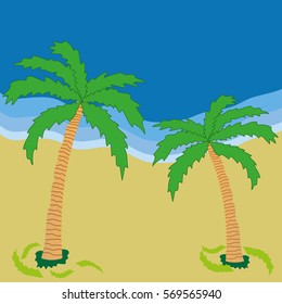  ocean palm-tree vector