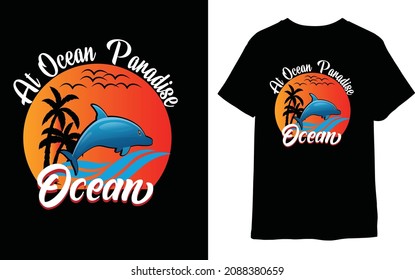 at Ocean paradise vector t-shirt design
