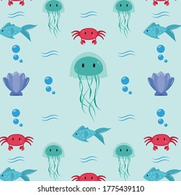 Ocean Pattern with different animal