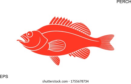 Ocean Perch logo. Isolated ocean perch on white background