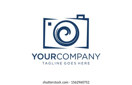 Ocean photography logo design vector